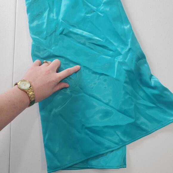 Vintage Adrianna Papell Evening Dress Womens 8 Teal Purple Satin Maxi Formal 90s - Picture 13 of 14